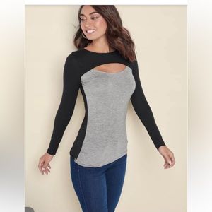 Venus color block casual top Large